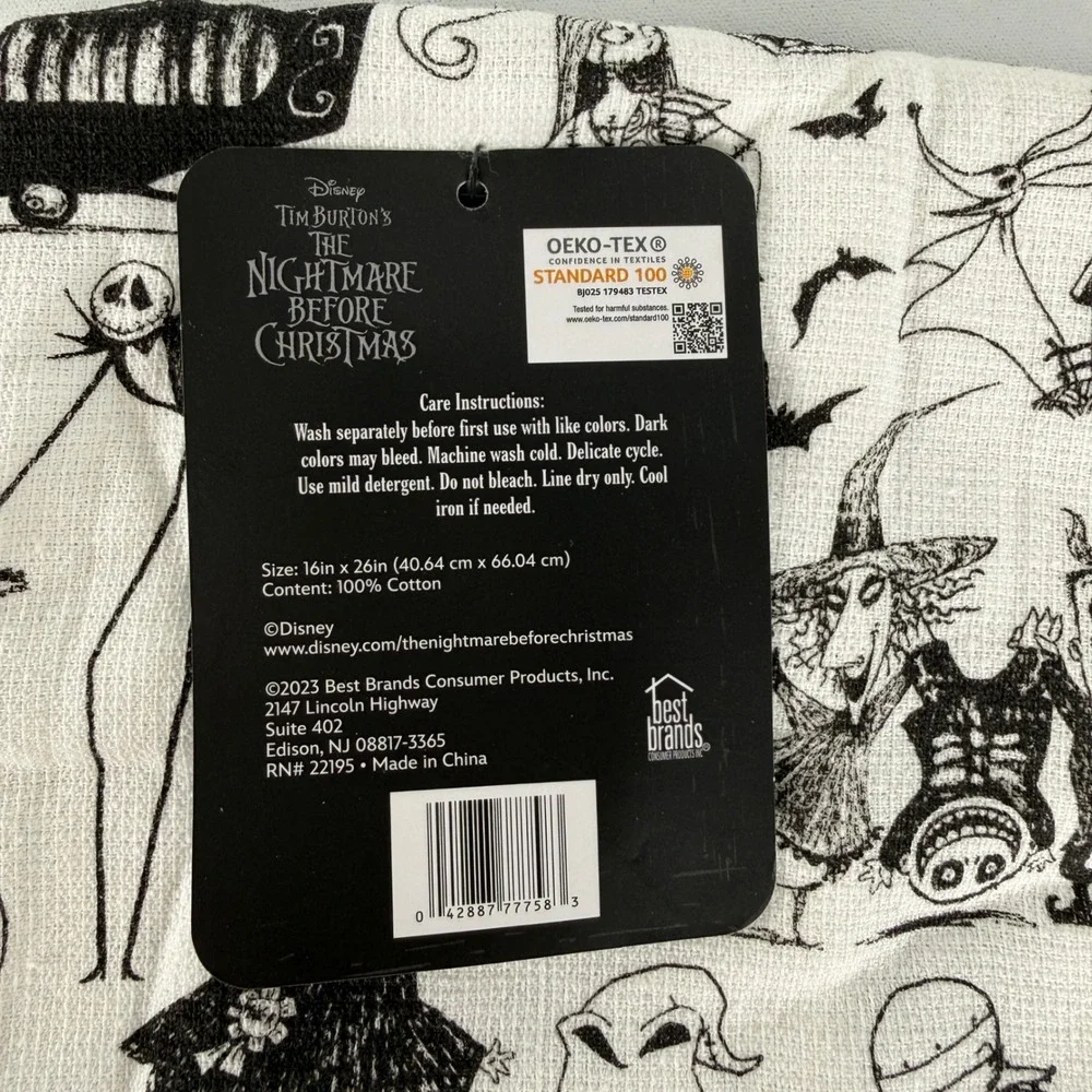 Disney Nightmare Before Christmas 30th Anniv Kitchen Towel Lot of 2 100% Cotton
